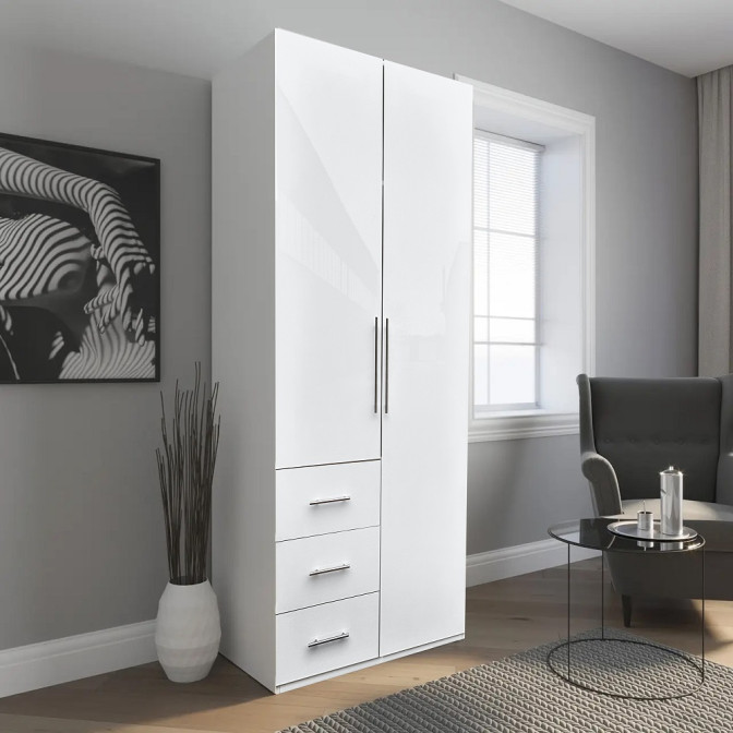 Шафа 2Дв 3Ящ Магнум / Magnum Глянець Білий MG-12-WB