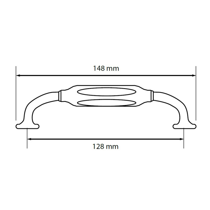 Ручка металл - керамика СС-128мм HL-21-CR MiroMark
