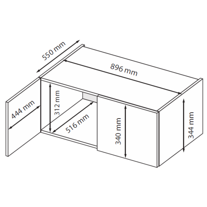 Антресоль 2Дв Доминика / Dominika Графит MiroMark DK-02-GT