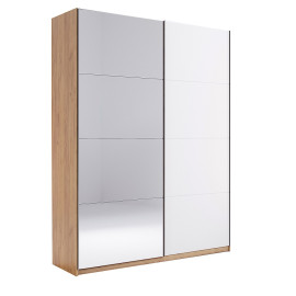 Шафа-купе з дзеркалом 2,0*2,4 Асті / Asti Глянець Білий - Дуб Крафт MiroMark AS-86-WB