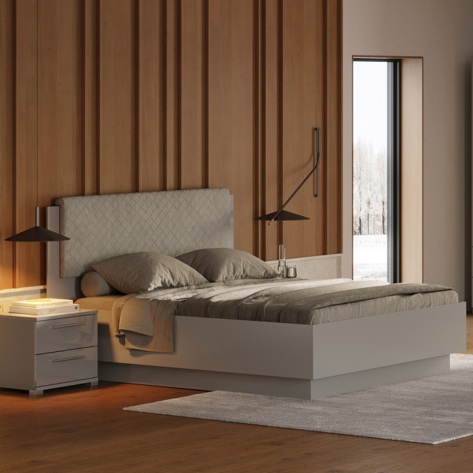 Кровать с подъёмным механизмом 1,8x2,0 Меги / Megy Глянец Шиншила Серая MiroMark MG-48-GG