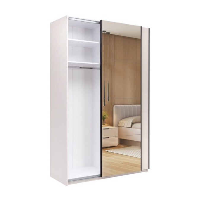 Шкаф-купе с зеркалом 1,5х2,4 Лори / Lory Глянец Кашемир MiroMark LR-84-GC