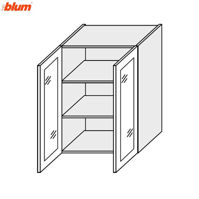 Кухонная секция Винтаж верхняя 80В/720 2дв Витрина Pro Blum VN-487W/9003 MiroMark