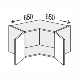 Кухонна секція Лео верхня кут 45° 650х650/450 2дв LE-390W/06 MiroMark