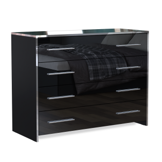 Комод 4Ящ Энни / Annie Глянец Чёрный MiroMark EN-64-BL