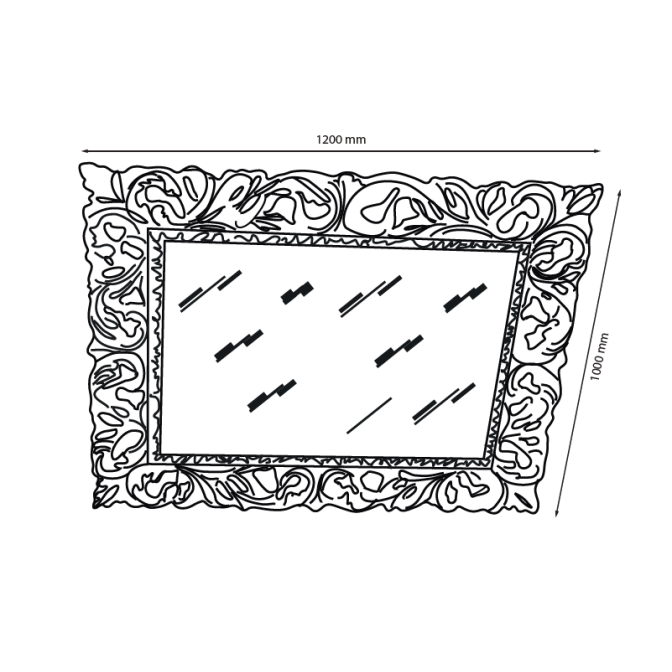 Зеркало 1200*1000 Империя / Imperia Глянец Белый MiroMark MP-81-WB 