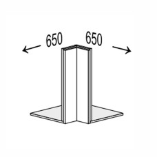 Кухонная секция Глори верхняя угол 90° 650х650/360 Антресоль Обманка GL-291W/01 MiroMark