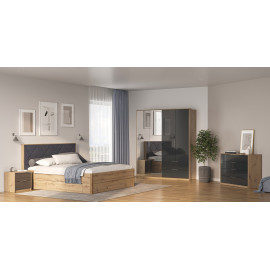 Модульна спальня Реймонд / Raymond Глянець Мат Антрацит - Дуб Артизан MiroMark