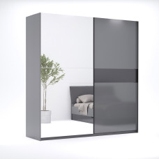 Шафа-купе з дзеркалом 2,0 х2, 1Тео / Teo Мат Антрацит-Мат Графіт MiroMark TO-20-AG