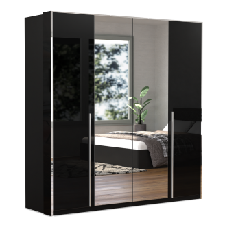 Шкаф 4Дв Энни / Annie Глянец Чёрный MiroMark EN-14-BL