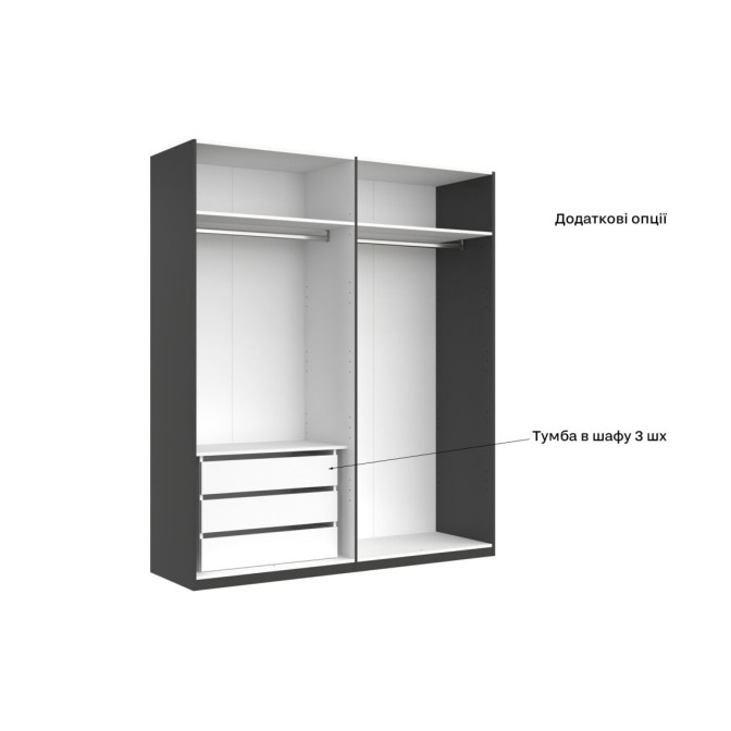 Шкаф 4Дв Энни / Annie Глянец Чёрный MiroMark EN-14-BL