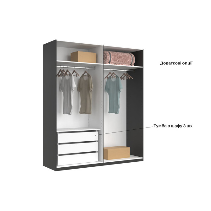 Шкаф 4Дв Энни / Annie Глянец Чёрный MiroMark EN-14-BL