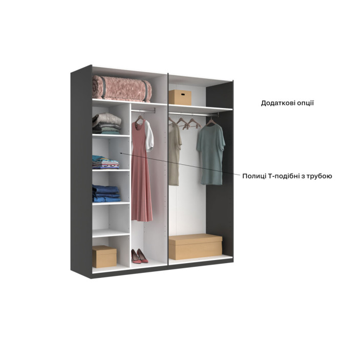 Шкаф 4Дв Энни / Annie Глянец Чёрный MiroMark EN-14-BL