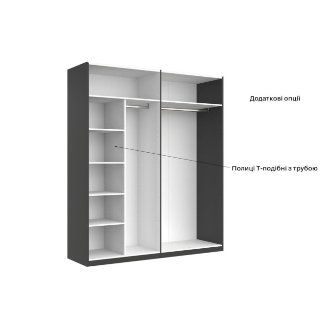 Шкаф 4Дв Энни / Annie Глянец Чёрный MiroMark EN-14-BL