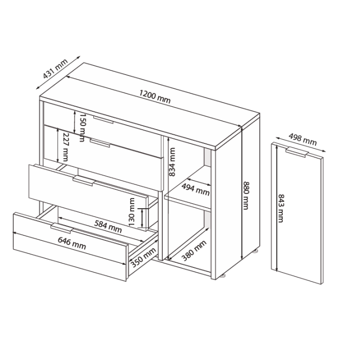 Комод Рамона 1Дв 4Шх MiroMark купить