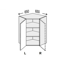 Кухонная секция Миллениум WG верхняя Угол В 45° 650х650/720 1дв Левая ML-491W/01L MiroMark