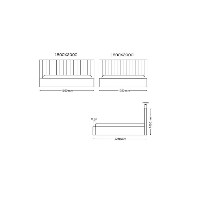 Ліжко М'яка оббивка 1,8x2,0 Ліра / Lira MiroMark SF-38-LR