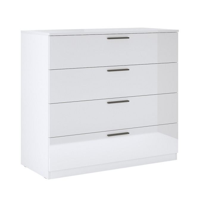 Комплект в Детскую спальню Хеппи / Happy Глянец Белый Кровать, Тумба, Стол 4Ящ, Комод 4Ящ MiroMark