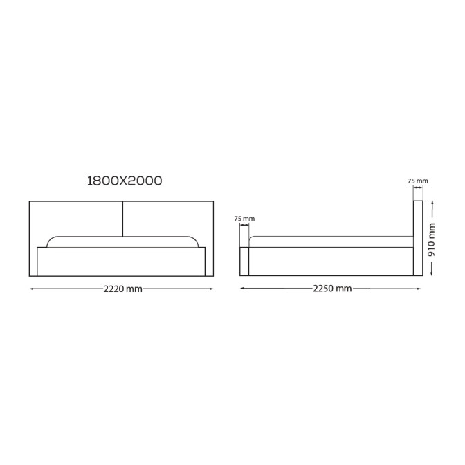 Кровать Мягкая обивка 1,8x2,0 Дуо / Duo MiroMark SF-38-DU
