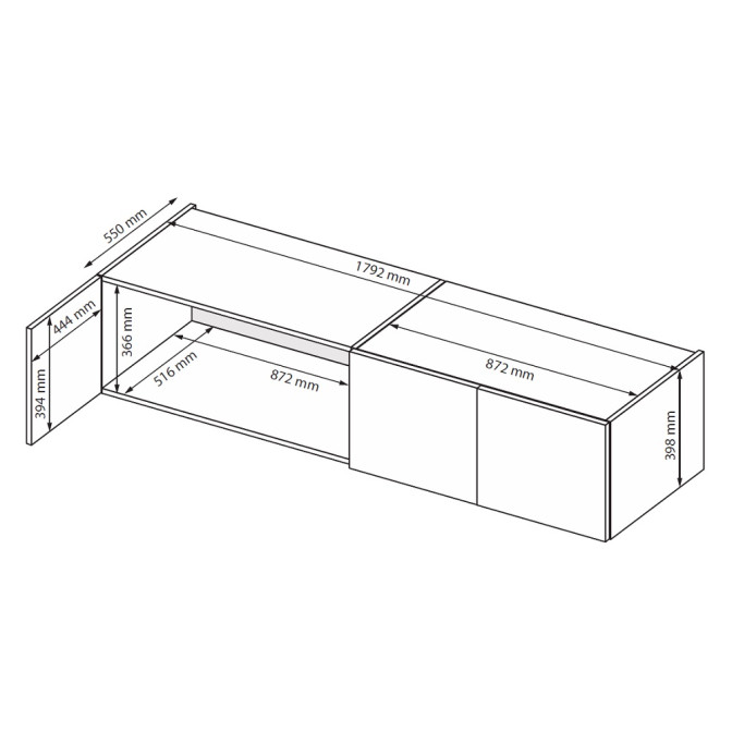 Антресоль 4Дв с зеркалом Фемели / Family Глянец Белый MiroMark FM-07-WB