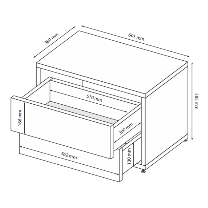 Тумба прикроватная 2Ящ Бруно / Bruno Кашемир MiroMark BR-52-CM