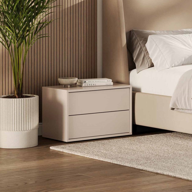 Тумба прикроватная 2Ящ Бруно / Bruno Кашемир MiroMark BR-52-CM