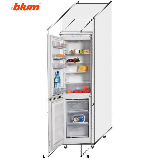 Кухонная секция Миллениум WG Пенал 60ПХ/2320 Холодильник Pro Blum Левая ML-867W/01L MiroMark 