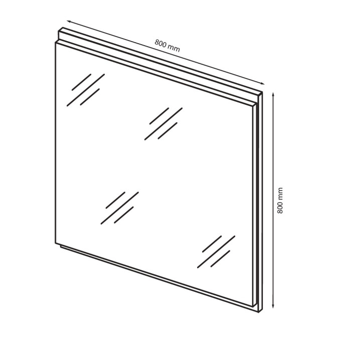 Дзеркало 800x800 Місяць / Luna Дуб Крафт MiroMark LN-840-LV