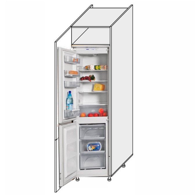 Кухонная секция Глори Пенал 60ПХ/2140 Холодильник GL-763W/01 MiroMark