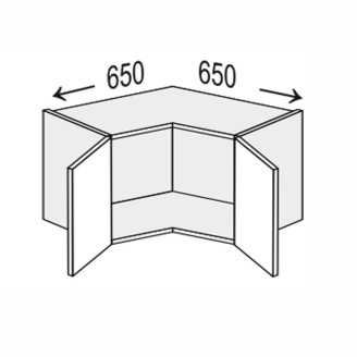 Кухонна секція Глорі верхня кут 90° 650х650/450 2дв GL-390W/01 MiroMark