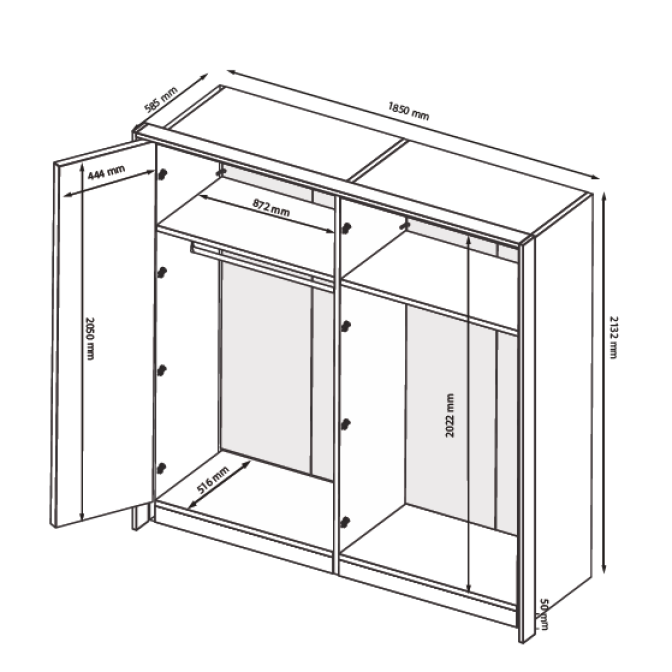 Шафа Рамона 4Дв без дзеркал MiroMark купити