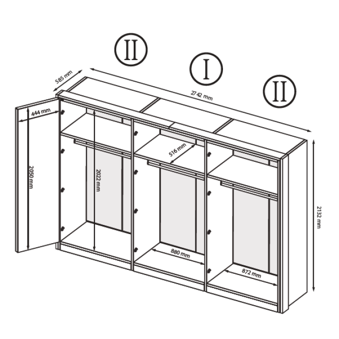 Шафа Рамона 6Д без дзеркал MiroMark купити