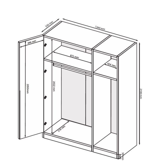 Шкаф 3Дв с зеркалом Тедди / Teddy MiroMark купить