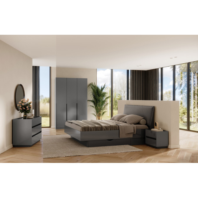 Модульная спальня Тео / Teo Мат Антрацит - Мат Графит MiroMark