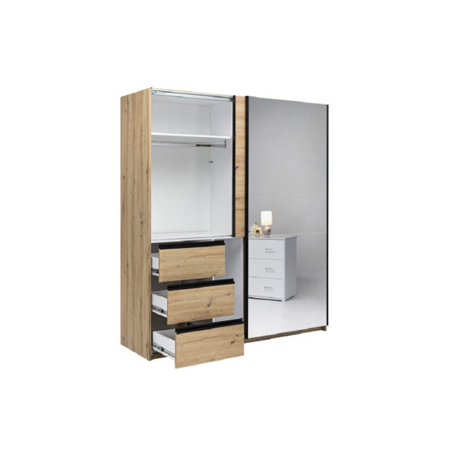 Шафа-купе 1,75х2,1м 2Дв із дзеркалом Тедді / Teddy Дуб Артизан MiroMark TD-25-OA