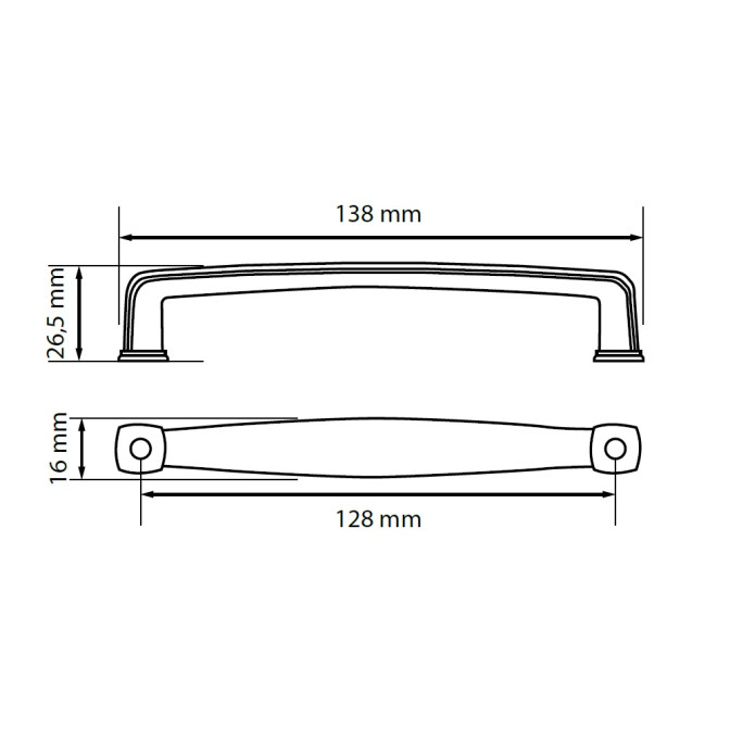 Ручка металлическая СС-128мм HL-06-BL MiroMark