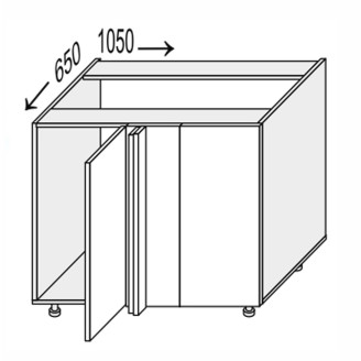 Кухонна секція Глорі нижня кут Н 90° 1050х650/820 1дв GL-093W/01 MiroMark