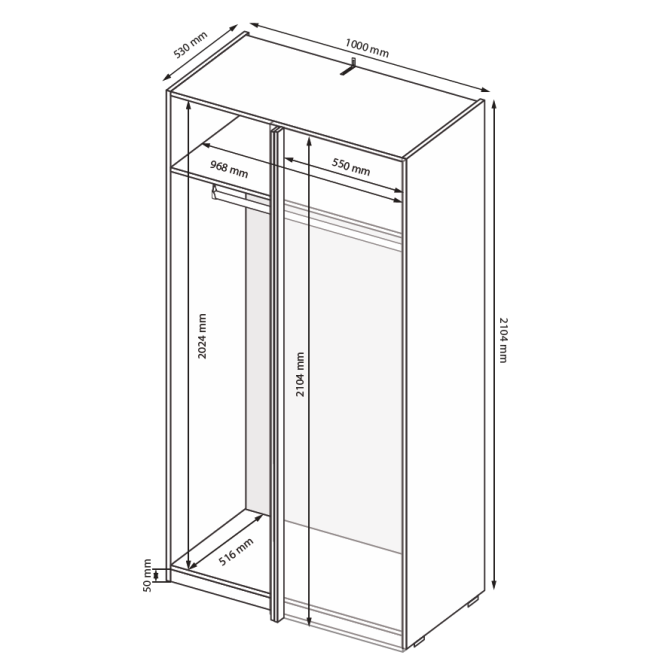 Шкаф Корпус Угол 90 градусов Идея / Idea Глянец Белый MiroMark ID-10-WB