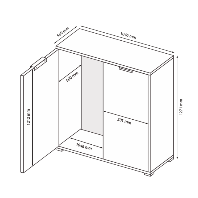 Комод 2Дв Люция / Lucia Графит MiroMark 3812729M 