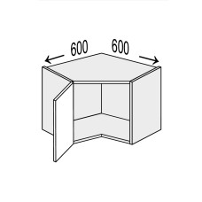 Кухонная секция Мери верхняя Угол В 45° 600х600/450 1дв MR-392W/9003gl MiroMark