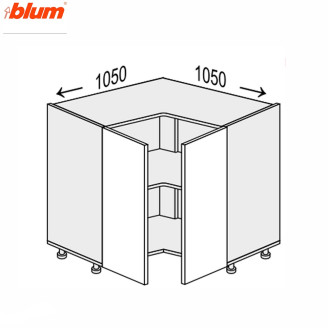 Кухонная секция Миллениум WG нижняя Угол Н 90° 1050х1050/820 2дв Pro Blum ML-097W/01 MiroMark Кухонная секция Миллениум WG нижняя Угол Н 90° 1050х1050/820 2дв Pro Blum ML-097W/01 MiroMark