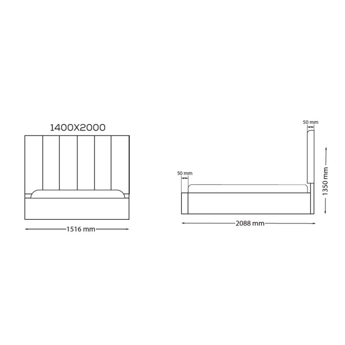 Кровать Мягкая обивка с подъёмным механизмом 1,4x2,0 Диана / Diana MiroMark SF-44-DA