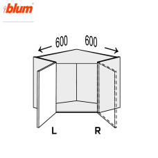 Кухонная секция Миллениум верхняя Угол В 45° 600х600/450 1дв Pro Blum Левая ML-393W/9003L MiroMark