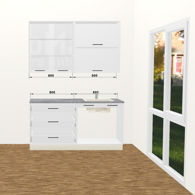 Кухня Винтаж 1,6 м А 900 Витрина Стандарт MiroMark