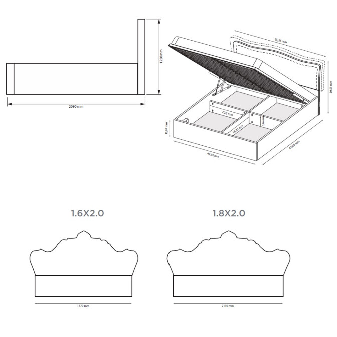 Кровать без каркаса 1,8х2,0 Дженнифер / Jennifer Радика Беж MiroMark JF-38-RB