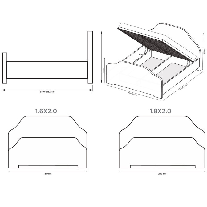 Кровать Роселла Люкс с мягким изголовьем и механизмом MiroMark купить
