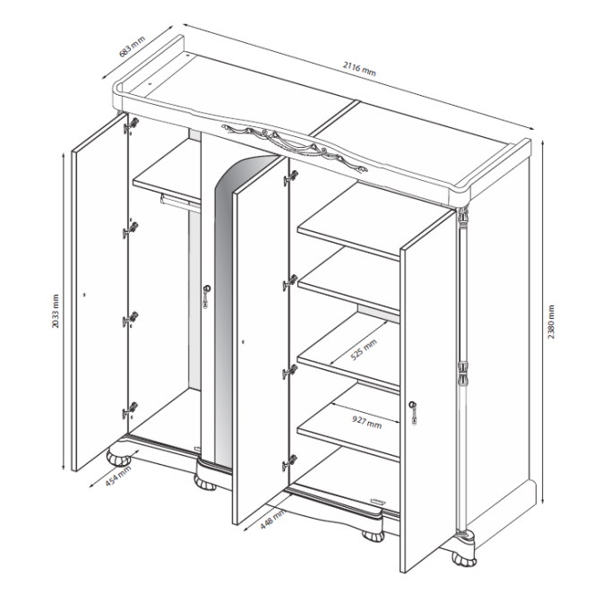 Шкаф Роселла 4Дв MiroMark купить