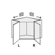 Кухонная секция Миллениум WG верхняя Угол В 45° 600х600/450 1дв Правая ML-392W/01R MiroMark