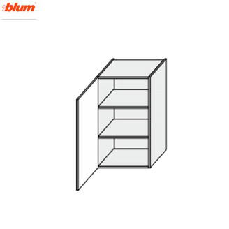Кухонная секция Мери верхняя 40В/720 1дв Pro Blum MR-442W/9003gl MiroMark