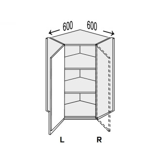 Кухонная секция Миллениум WG верхняя Угол В 45° 600х600/900 1дв Правая ML-595W/01R MiroMark Кухонная секция Миллениум WG верхняя Угол В 45° 600х600/900 1дв Правая ML-595W/01R MiroMark